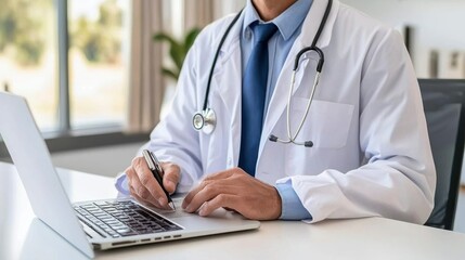 Holistic medicine integrating AI diagnostics and treatment planning, bridging traditional and modern healthcare..