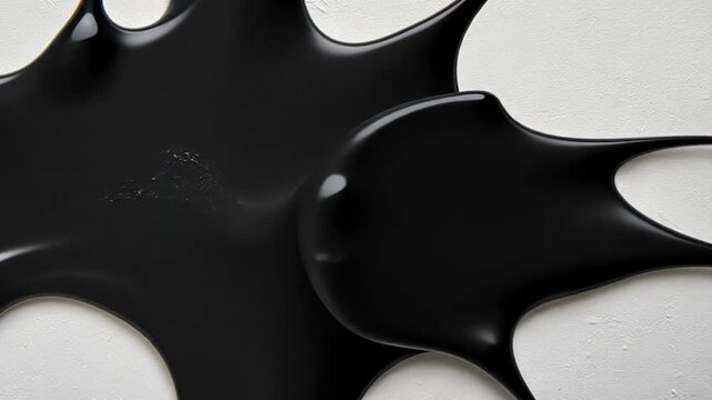 Black Liquid Drips on White Surface