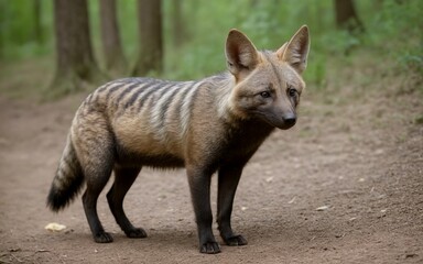 Fototapeta premium Beautiful Aardwolf in Forest Nature
