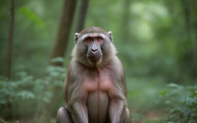 Fototapeta premium Beautiful Baboon in Forest