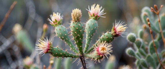 Close-up of Prickly Tartar Flower showcasing invasive medicinal wild plant with vibrant blooms against blurred background and space for text.