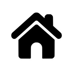 Fototapeta premium Simple house icon, home symbol, minimalist design, black color