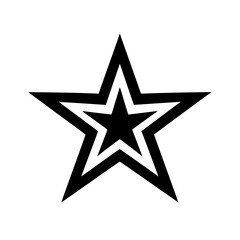 Obraz premium Stylized black star icon with layered design, black color