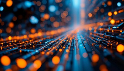 fiber optics background with lots light spots