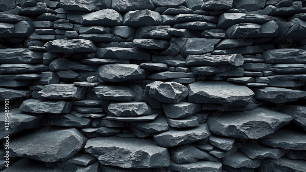 Poster textured dark grey rock wall background for architectural or design use. perfect for adding depth an