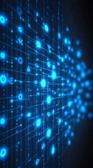 Obraz premium Data Stream Flowing Through Network
