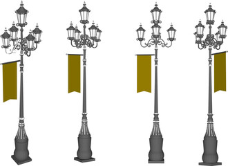 sketch vector illustration design of old garden lamp classic vintage ethnic