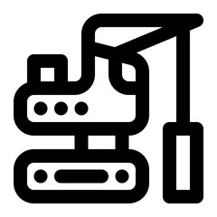 Obraz premium Icon Crawler Crane With Style Outline