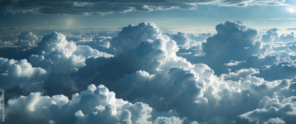 Aufkleber Expansive gray cumulus clouds create a dramatic and evocative backdrop, perfect for creative design projects and atmospheric visuals.