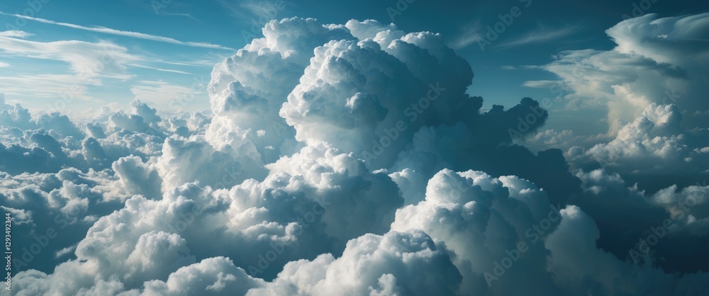 Poster dramatic gray cumulus clouds create an expansive backdrop ideal for creative design and imagery, cap
