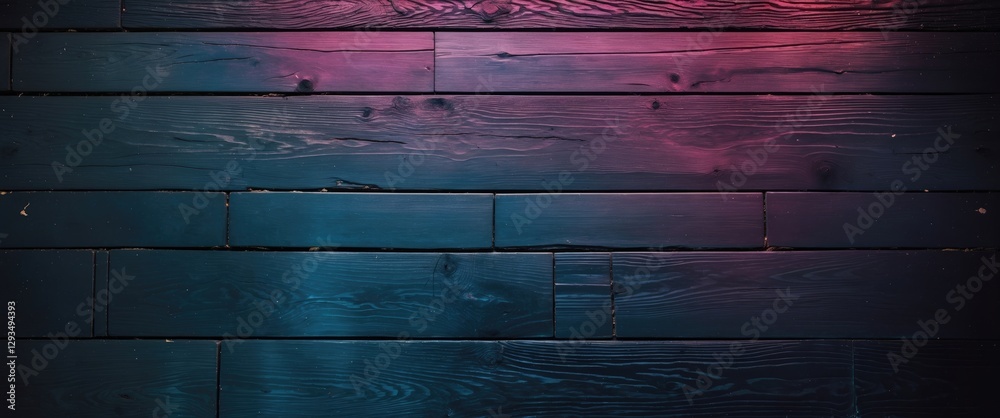 Aufkleber Dark wooden plank floor texture with subtle gradient lighting for background or design use.
