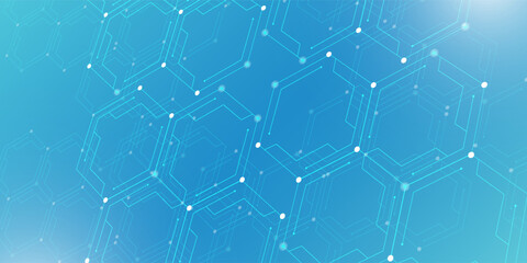 Obraz premium Abstract dynamic motion lines and dots background with colorful particles.
