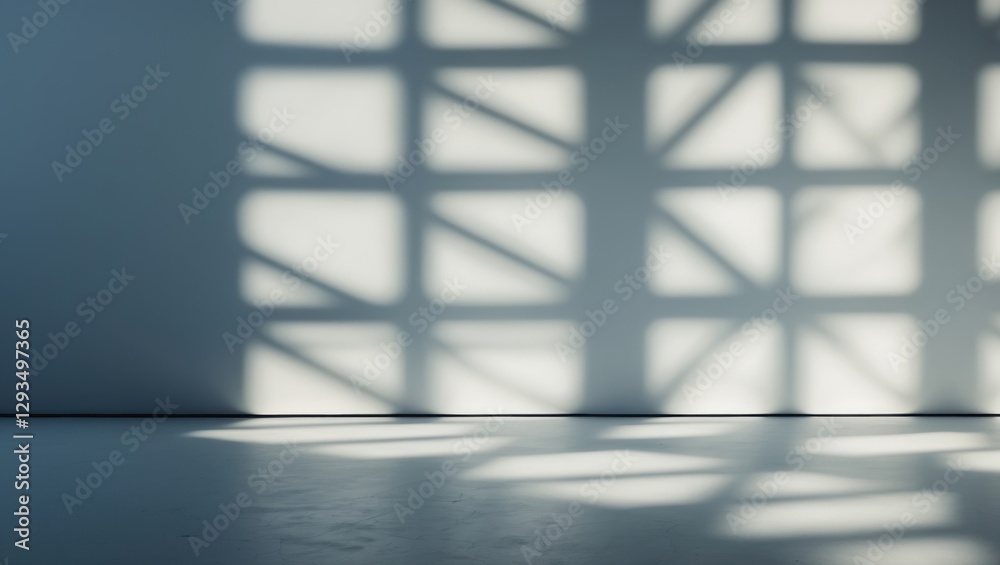 Poster Geometric Shadows Creating Patterns on a Minimalist Wall in Soft Natural Light