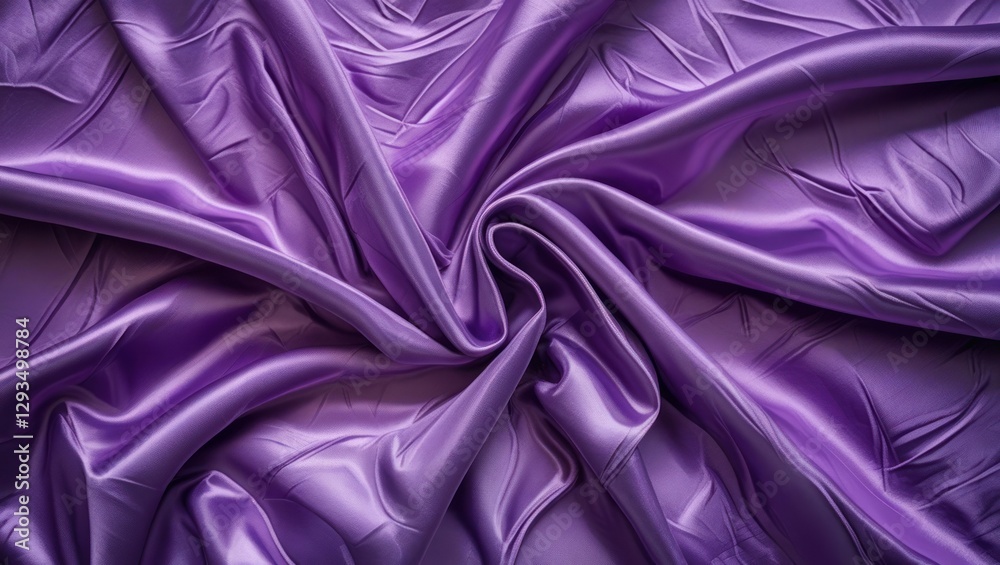 Poster luxurious purple satin fabric texture with elegant waves and intricate folds showcasing depth and ri