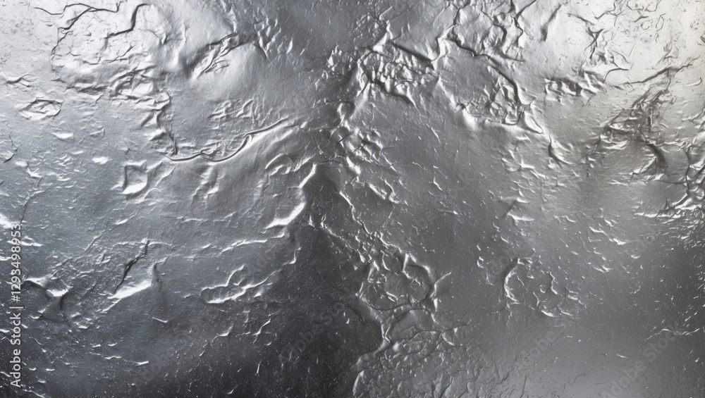 Aufkleber Metallic silver texture with abstract patterns reflecting light for backgrounds and design elements in contemporary visuals