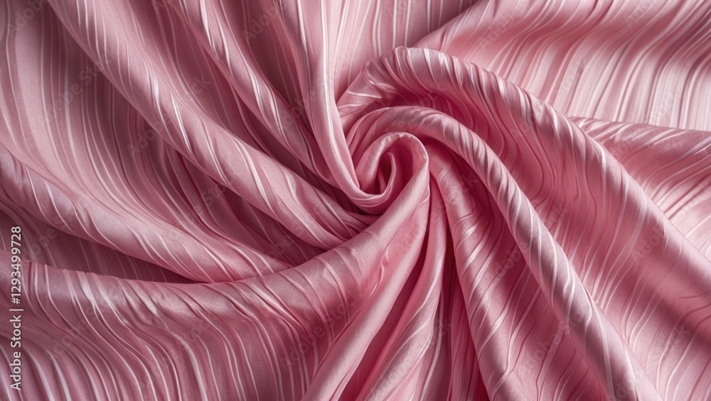 Aufkleber Pink silk fabric with wavy texture creating a luxurious and elegant background ideal for fashion and design projects. High quality image.