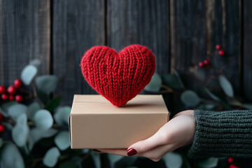 Hand Donating Heart. 
