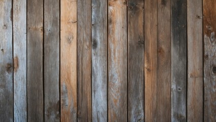Weathered wooden planks creating a rustic textured background ideal for design projects and creative displays.