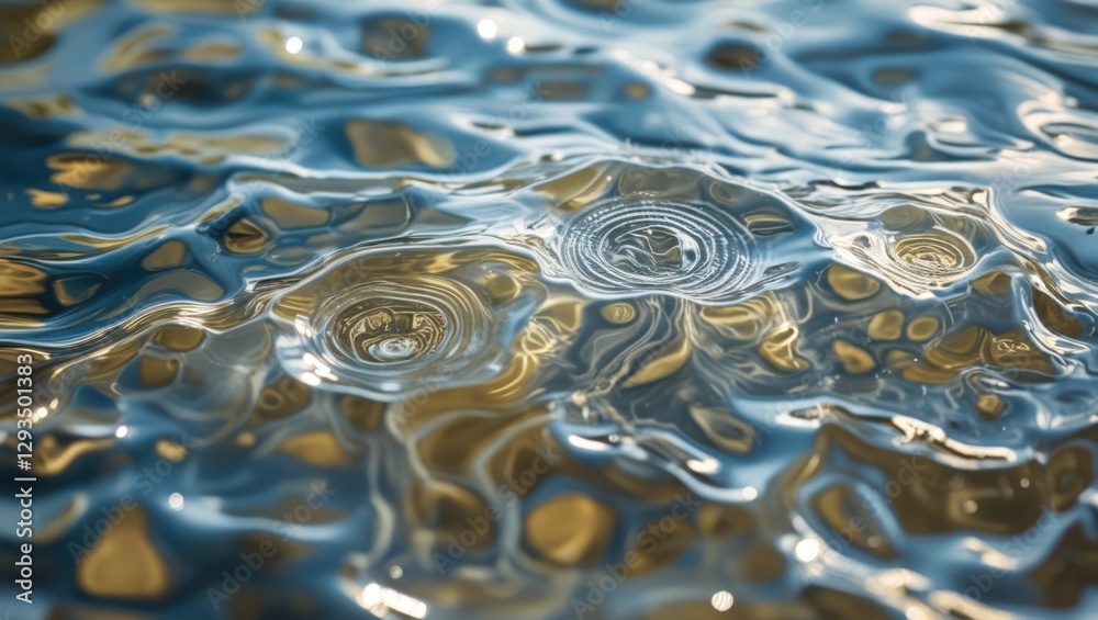 Poster cinematic water ripple texture with dynamic reflections and subtle circular patterns enhancing visua