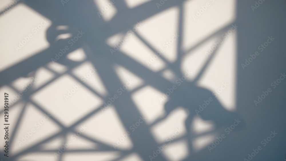 Aufkleber Abstract geometric shadows created by light casting through a structure on a wall, emphasizing patterns and depth in a minimalist design.