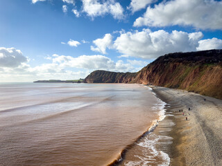 Sidmouth Beach in Devon, UK