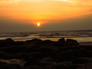 sunset on the beach india goa