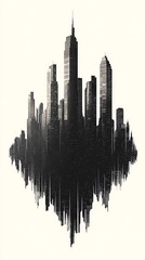 Naklejka premium Cityscape, night, abstract, art, design
