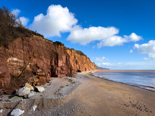 Sidmouth Beach in Devon, UK