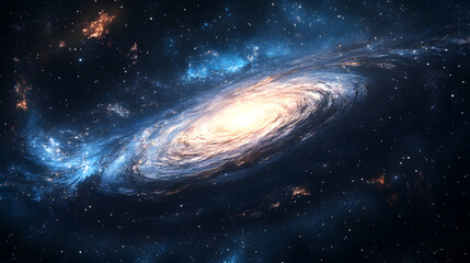Fototapeta premium Ultrahd deep space view vibrant galaxy swirl in cosmic wonder astronomy digital art outer space high-resolution perspective