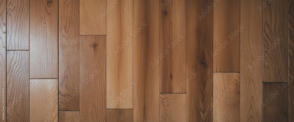 Aufkleber Wood Flooring Close-Up with Natural Grain Patterns and Blank Space for Text Overlay or Design Elements