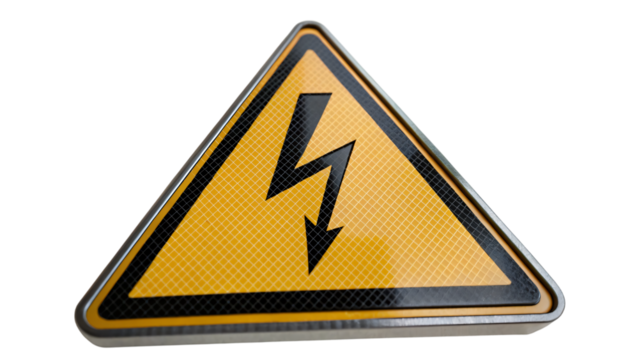 high voltage warning sign isolated on white