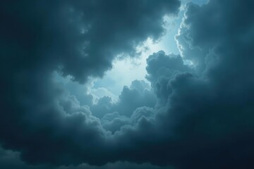 Obraz premium Dark, heavy cloudscape, swirling ominous grey, raincloud, environment, power