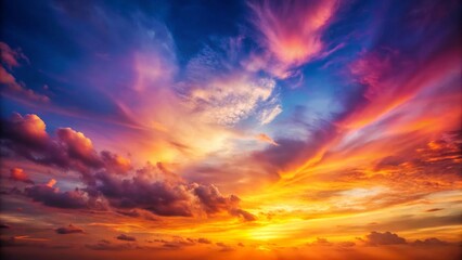 Obraz premium Breathtaking Colorful Sunset Sky with Dramatic Cloud Formation
