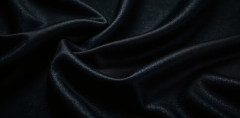 Obraz premium Deep black, plush velvet texture Luxurious, soft, dark fabric , satin, shadow
