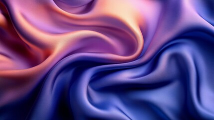 Obraz premium Abstract flowing silk fabric in vibrant blue and violet shades with soft curves. Elegant textile background. Luxury design and fashion concept