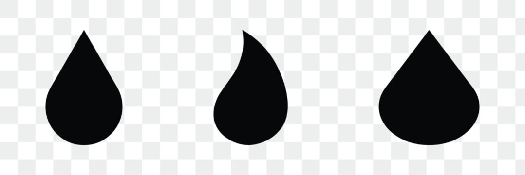 Water drop black icon. Droplet water shapes logo, collection.