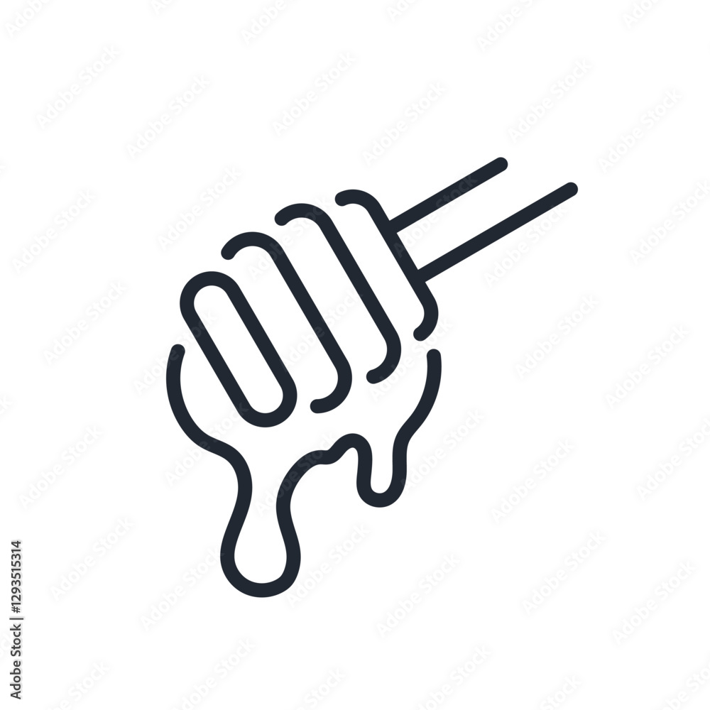 Canvas Prints honey dipper editable stroke outline icon isolated on white background flat vector illustration. pix
