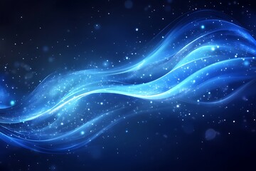 Blue energy wave, dark background