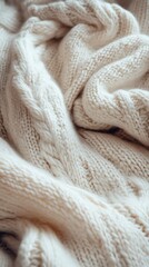 Cream cable knit sweater texture