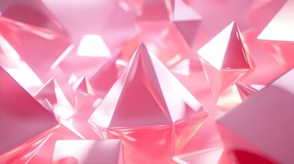 Abstract Pink Crystals in a Bright and Reflective Environment