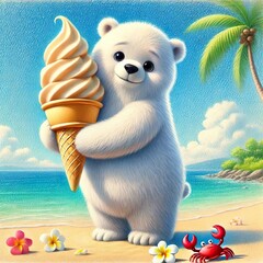 くまさんはソフトクリームが大好き