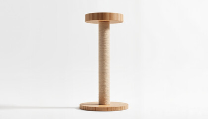 Wooden cat scratching post for centers, supply stores, and educational content about feline care