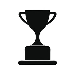 black and white trophy cup isolated on white background symbolizing achievement and victory