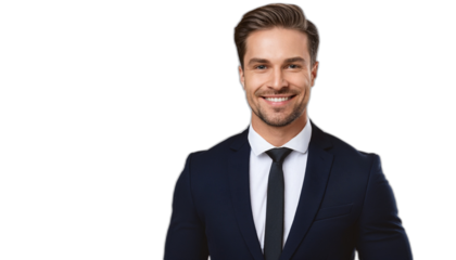 Portrait of a smiling manager businessman in a suit