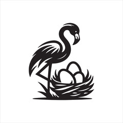 Obraz premium vector illustration of a swan bird