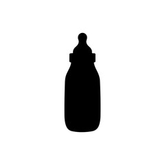 Black Baby milk bottle silhouette vector illustration on white background
