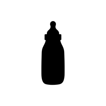 recommend clip art: Black Baby milk bottle silhouette vector illustration on white background
                    