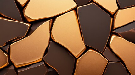 Crystalline gold background with shimmering rock texture and fractured crystal pattern