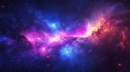 Obraz premium Cosmic Nebula Vibrant colors swirl in deep space, stars twinkling in the background; ideal for science fiction or fantasy art