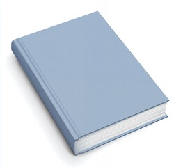 Fototapeta premium Blank Light Blue Book Cover Mockup Design Template 3d soft flat text pages paper clean